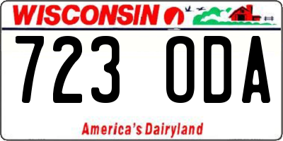 WI license plate 723ODA