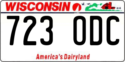 WI license plate 723ODC