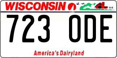 WI license plate 723ODE