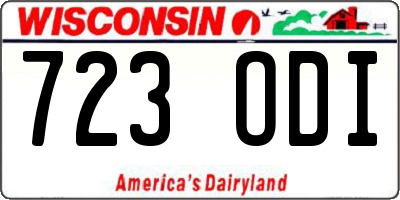 WI license plate 723ODI