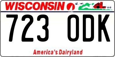 WI license plate 723ODK