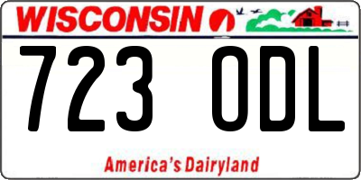 WI license plate 723ODL