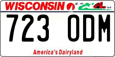 WI license plate 723ODM