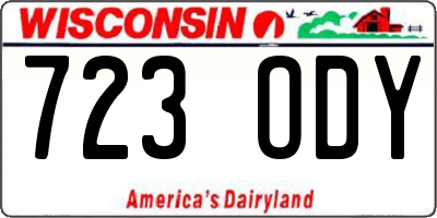 WI license plate 723ODY