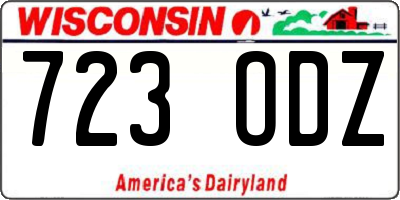 WI license plate 723ODZ