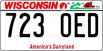 WI license plate 723OED