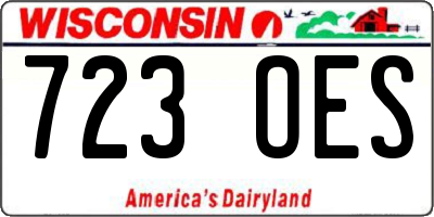 WI license plate 723OES