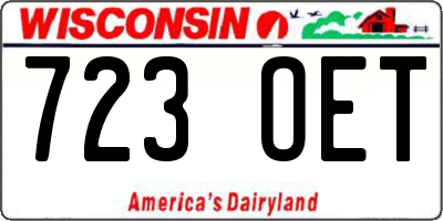 WI license plate 723OET