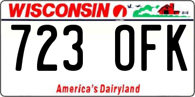 WI license plate 723OFK