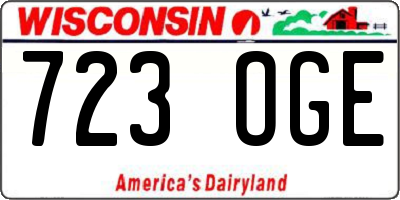 WI license plate 723OGE