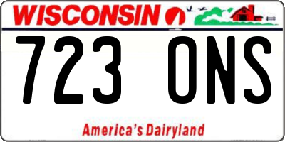 WI license plate 723ONS
