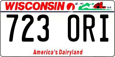 WI license plate 723ORI