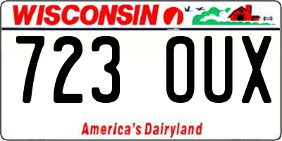 WI license plate 723OUX