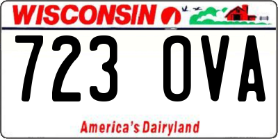 WI license plate 723OVA