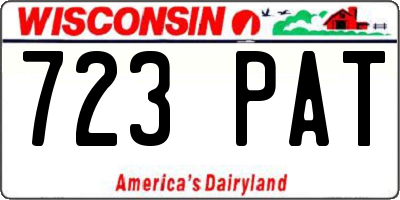 WI license plate 723PAT