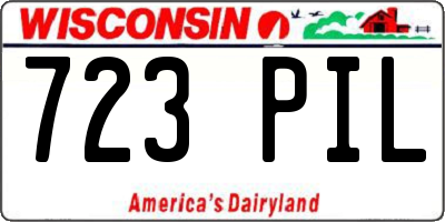 WI license plate 723PIL