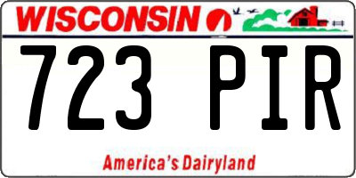 WI license plate 723PIR