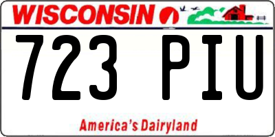 WI license plate 723PIU