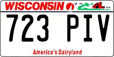 WI license plate 723PIV