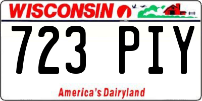 WI license plate 723PIY