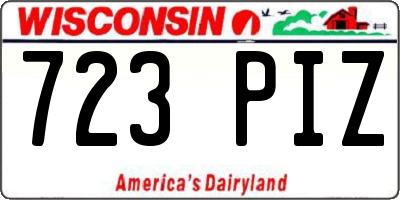 WI license plate 723PIZ