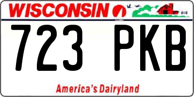 WI license plate 723PKB