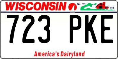 WI license plate 723PKE