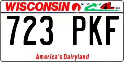 WI license plate 723PKF