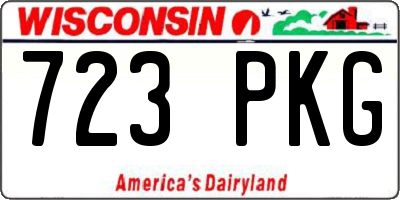 WI license plate 723PKG