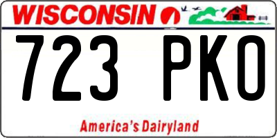 WI license plate 723PKO
