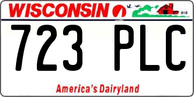 WI license plate 723PLC