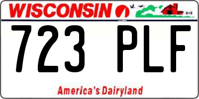 WI license plate 723PLF
