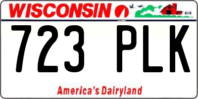 WI license plate 723PLK