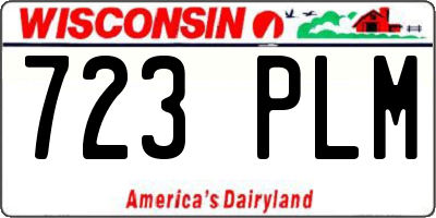 WI license plate 723PLM