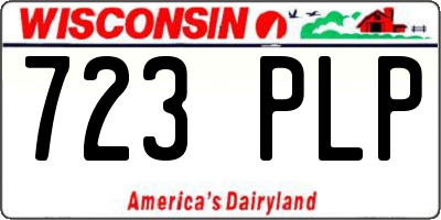WI license plate 723PLP