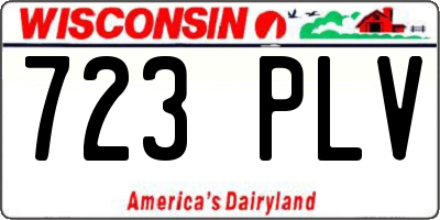 WI license plate 723PLV