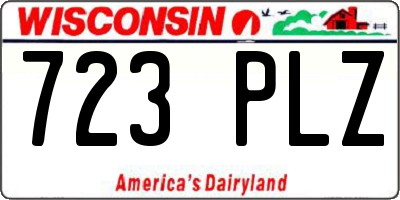 WI license plate 723PLZ