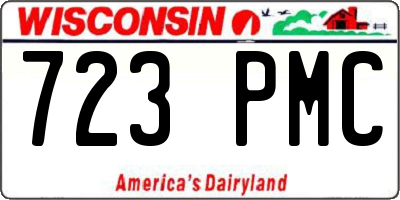 WI license plate 723PMC