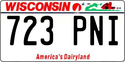WI license plate 723PNI