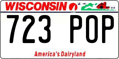 WI license plate 723POP
