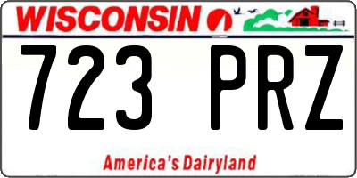 WI license plate 723PRZ
