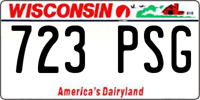 WI license plate 723PSG