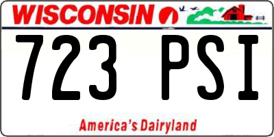 WI license plate 723PSI
