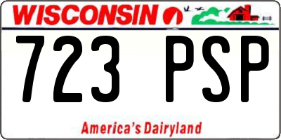 WI license plate 723PSP