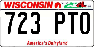 WI license plate 723PTO
