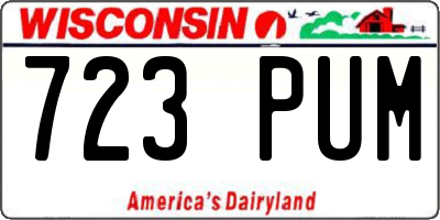 WI license plate 723PUM