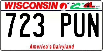 WI license plate 723PUN