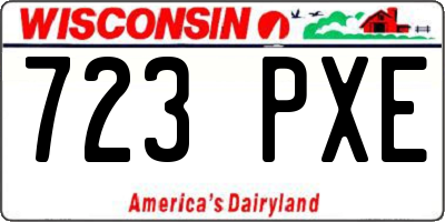 WI license plate 723PXE