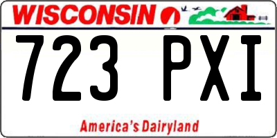 WI license plate 723PXI