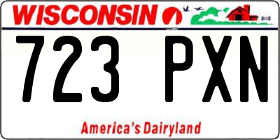 WI license plate 723PXN